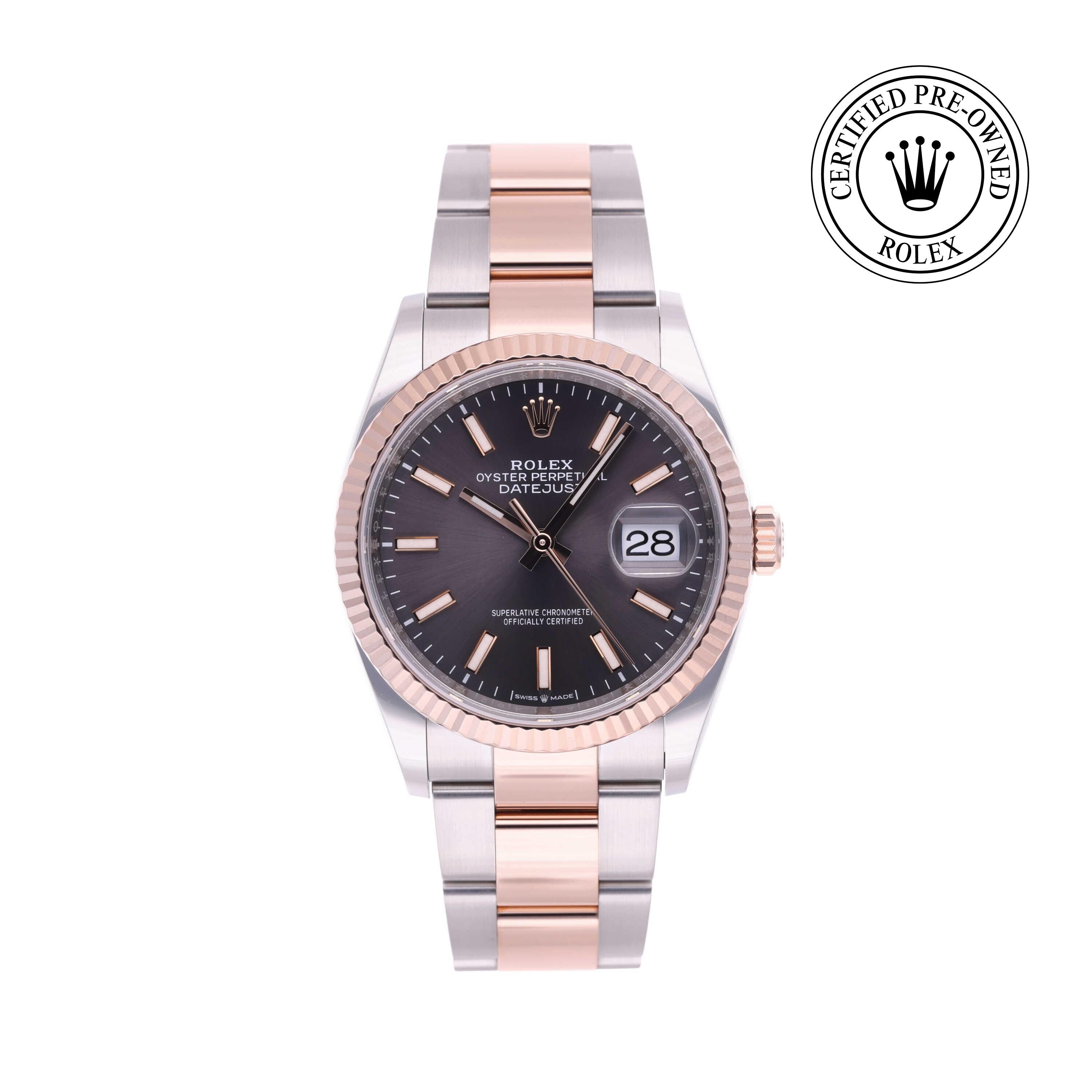Rolex Certified Pre-owned Datejust M126231-0014 front on white background