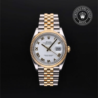 Rolex Certified Pre-owned Datejust M126233-0029 front on black background