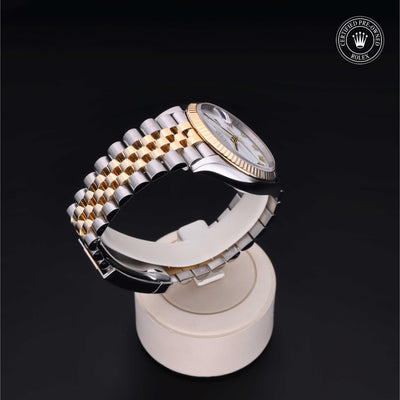 Rolex Certified Pre-owned Datejust M126233-0029 front on black background