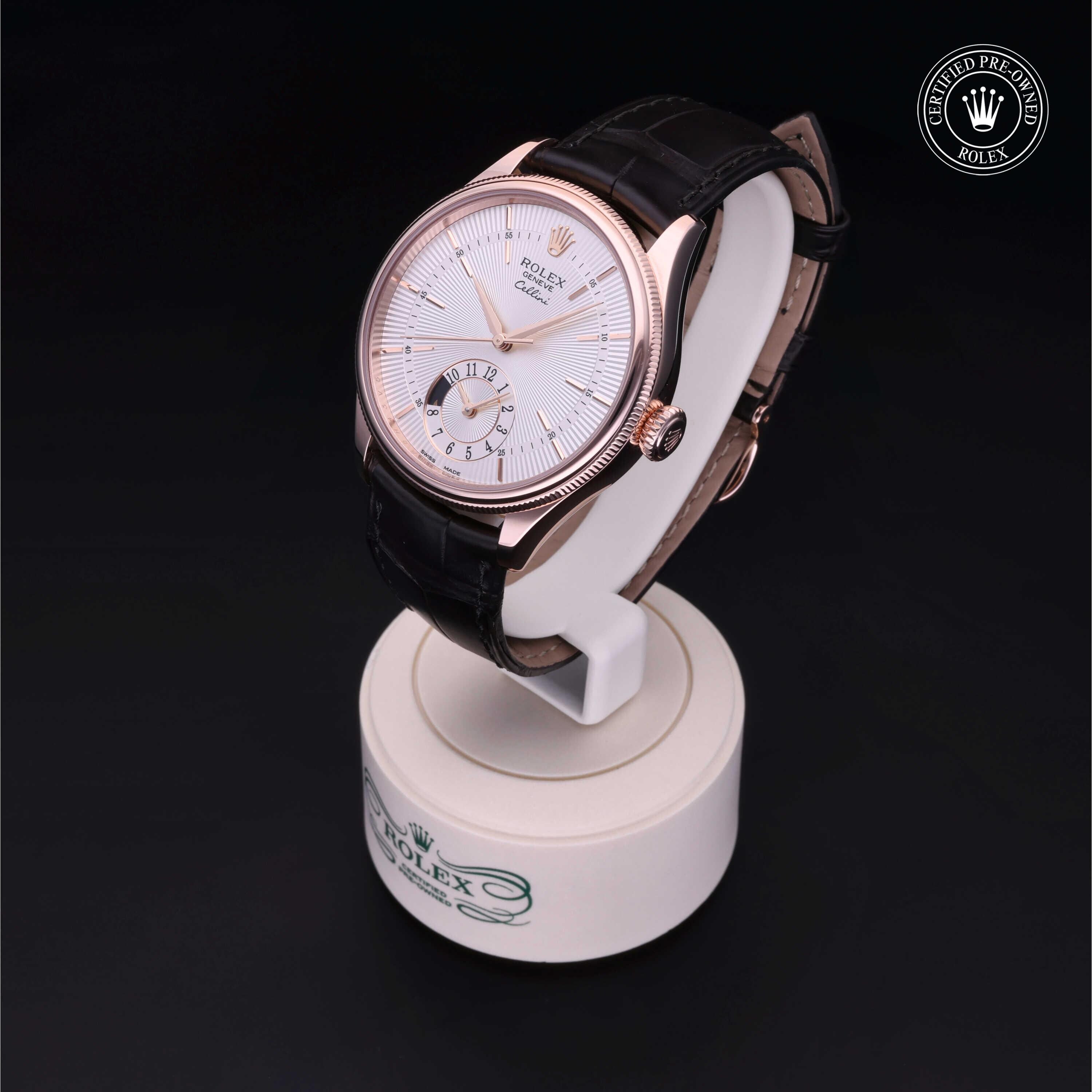 Rolex Certified Pre-owned Cellini M50525-0004 front on black background