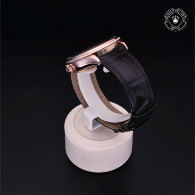Rolex Certified Pre-owned Cellini M50525-0004 front on black background