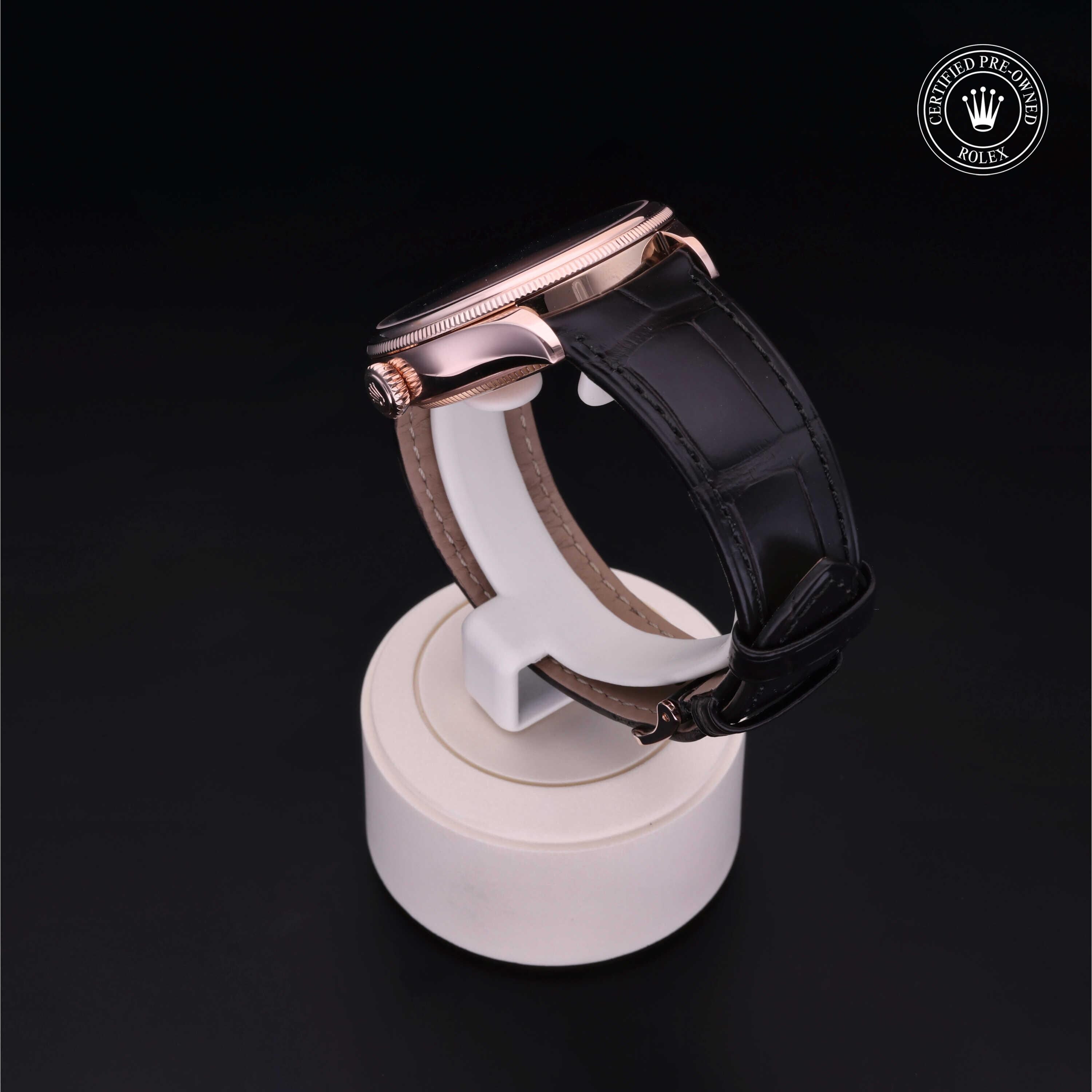 Rolex Certified Pre-owned Cellini M50525-0004 front on black background