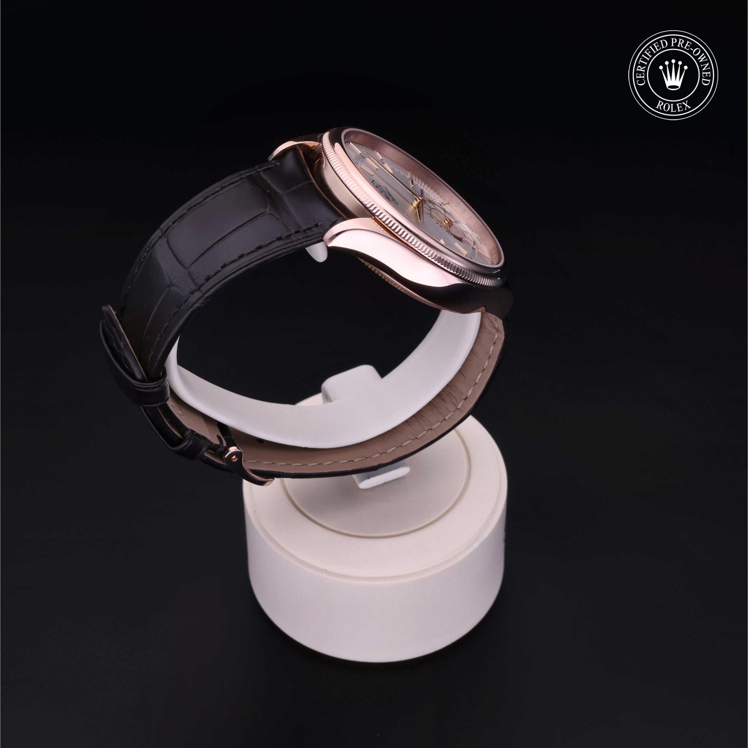 Rolex Certified Pre-owned Cellini M50525-0004 front on black background