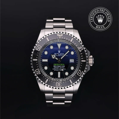 Rolex Certified Pre-owned Sea-Dweller M126660-0002 front on black background