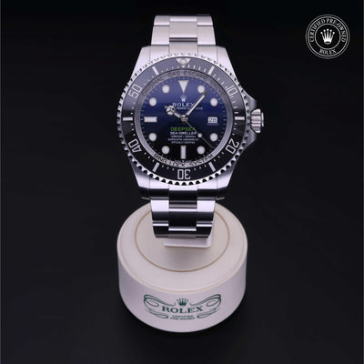 Rolex Certified Pre-owned Sea-Dweller M126660-0002 front on black background