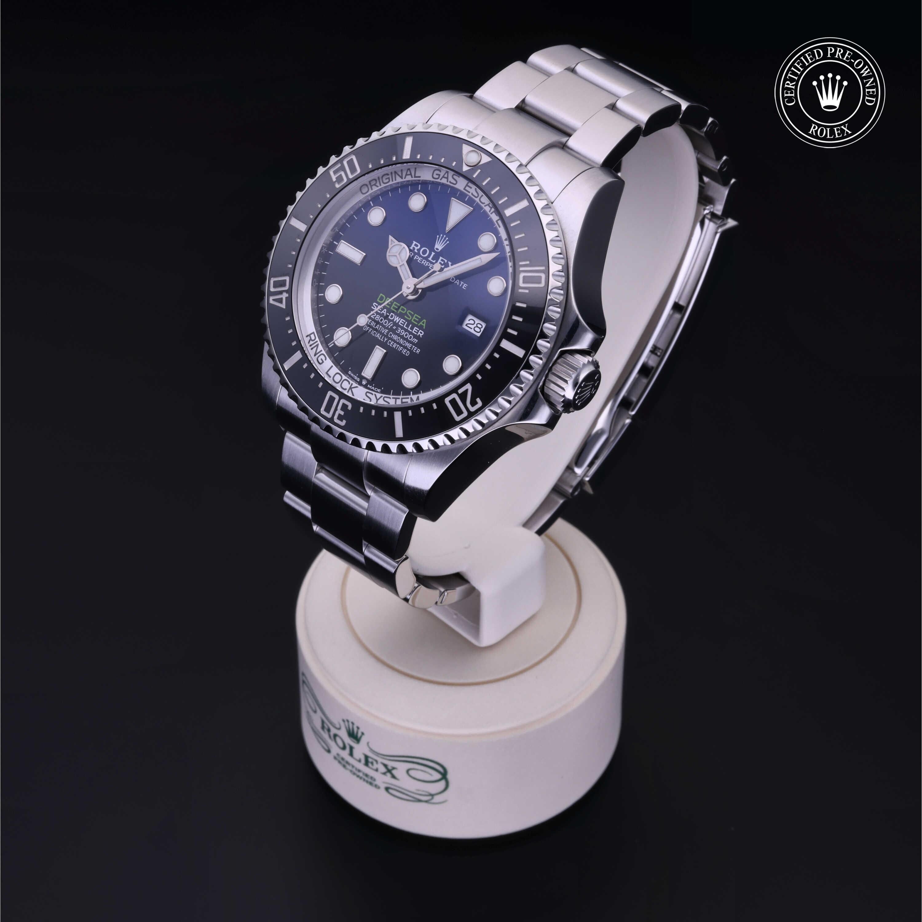 Rolex Certified Pre-owned Sea-Dweller M126660-0002 front on black background