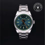 Rolex Certified Pre-owned Milgauss M116400GV-0002 front on black background