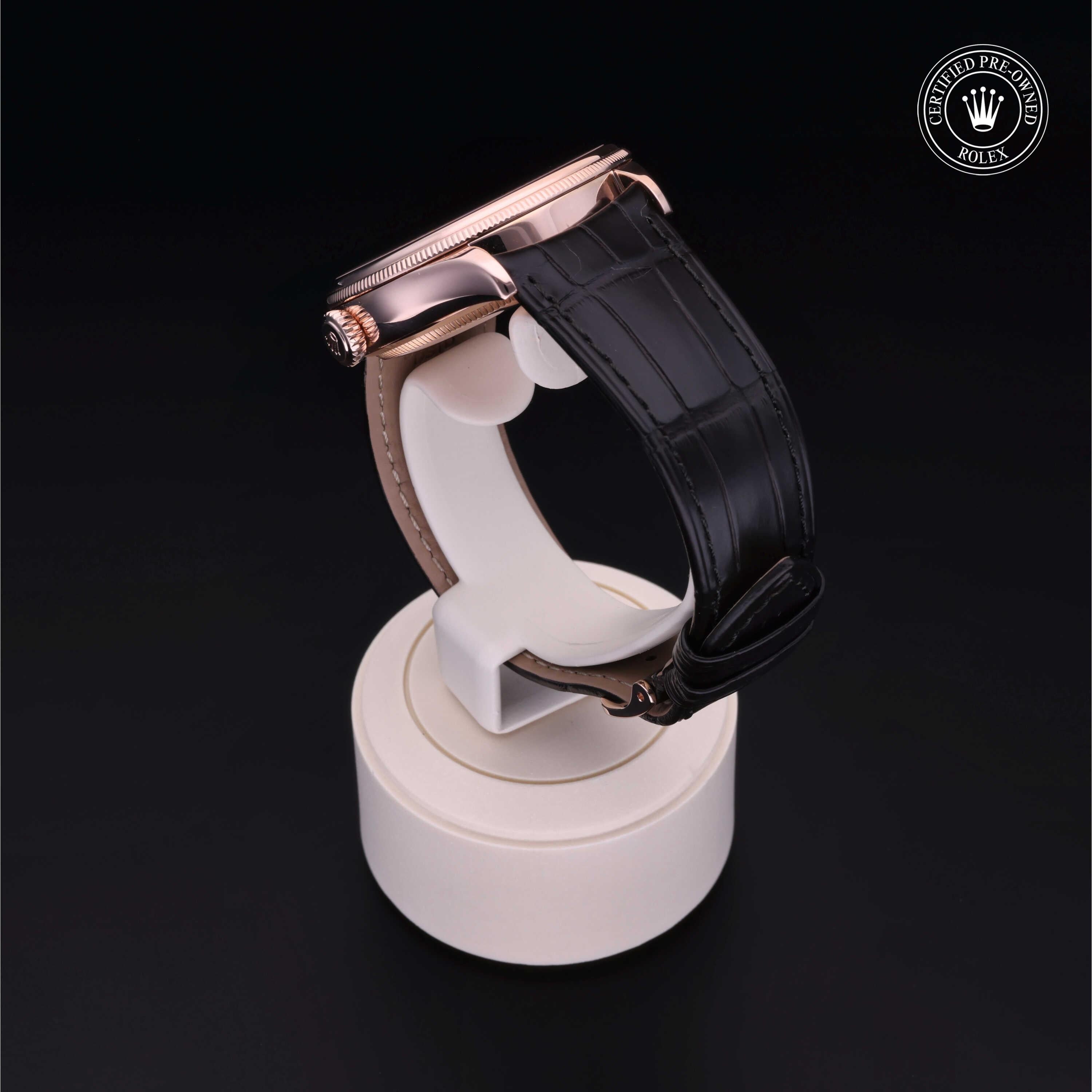 Rolex Certified Pre-owned Cellini M50525-0004 front on black background