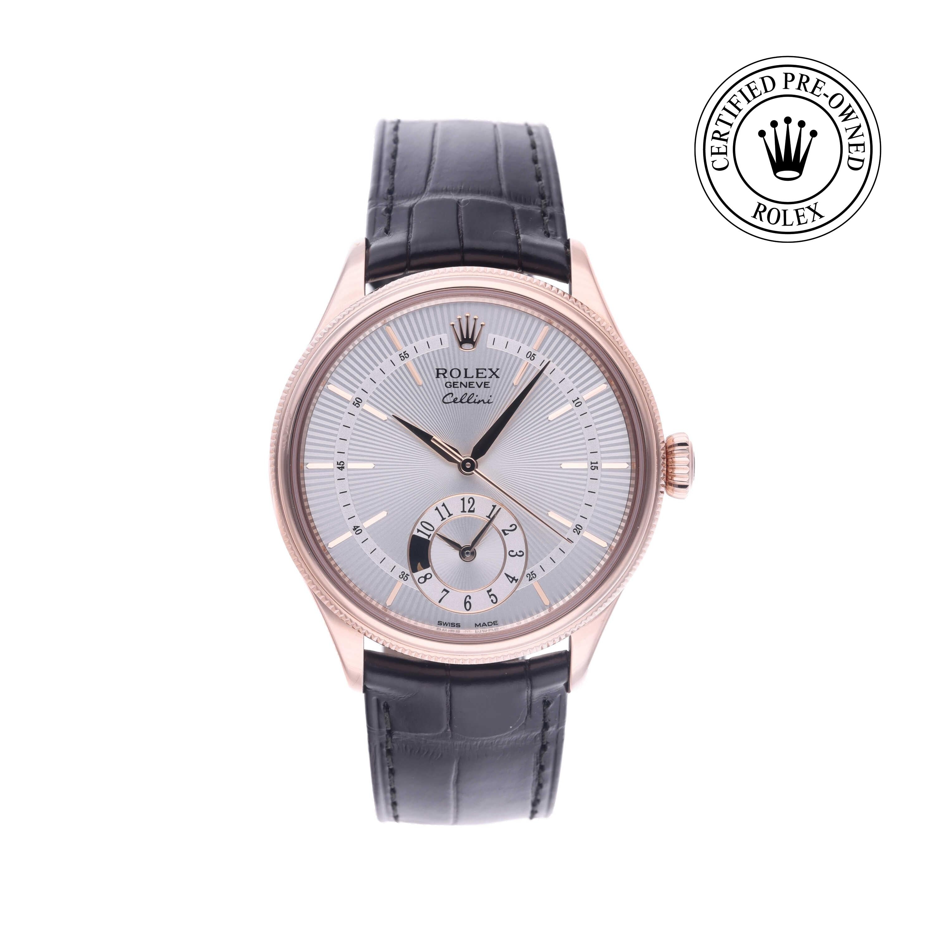 Rolex Certified Pre-owned Cellini M50525-0004 front on white background