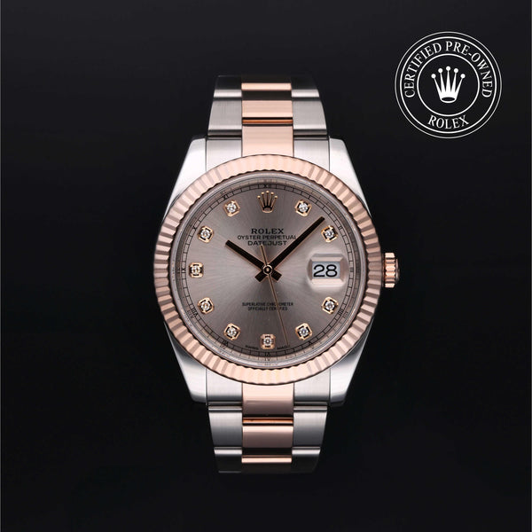 Rolex Certified Pre-owned Datejust M126331-0010 front on black background