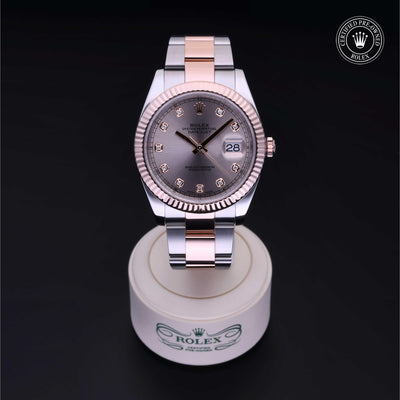 Rolex Certified Pre-owned Datejust M126331-0010 front on black background