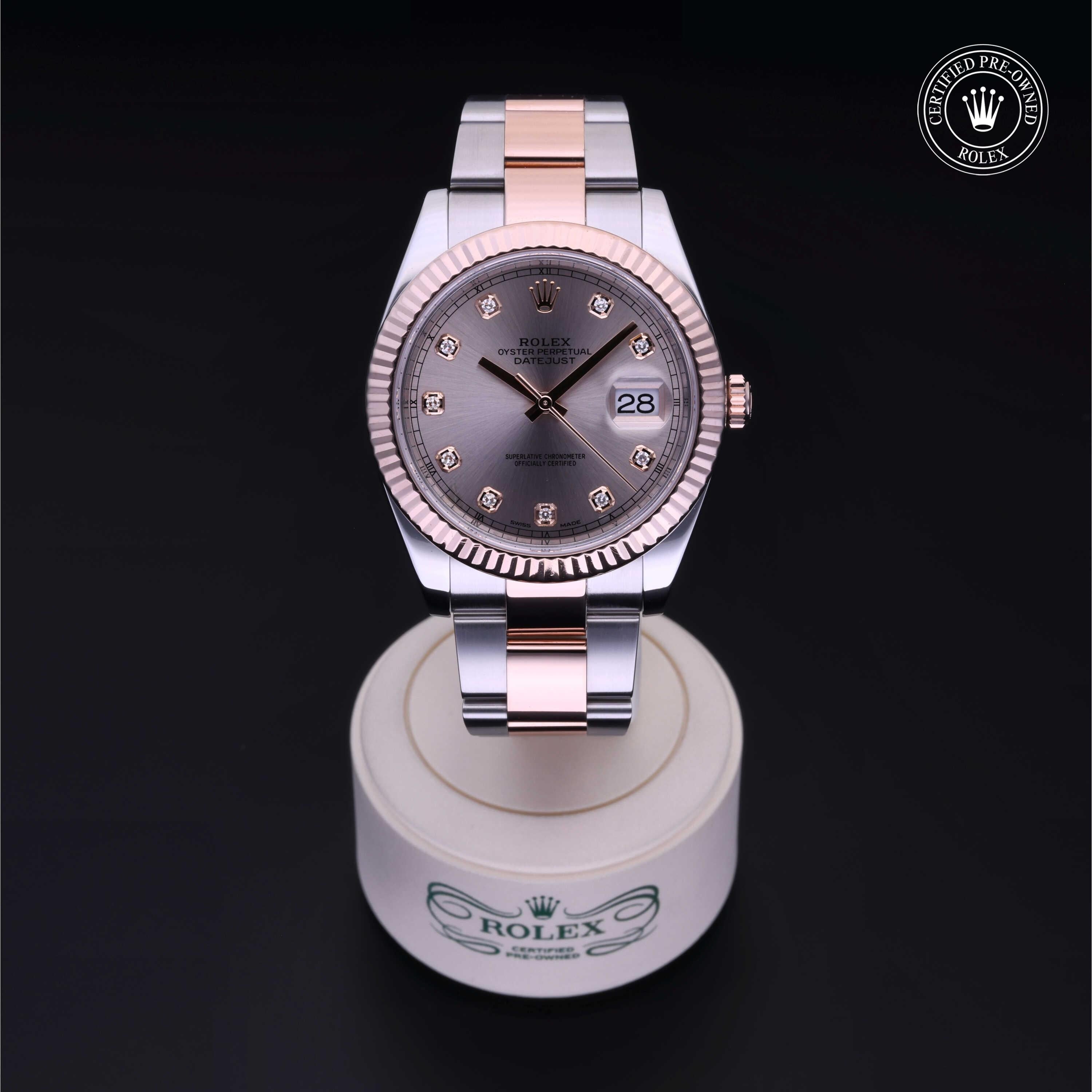 Rolex Certified Pre-owned Datejust M126331-0010 front on black background