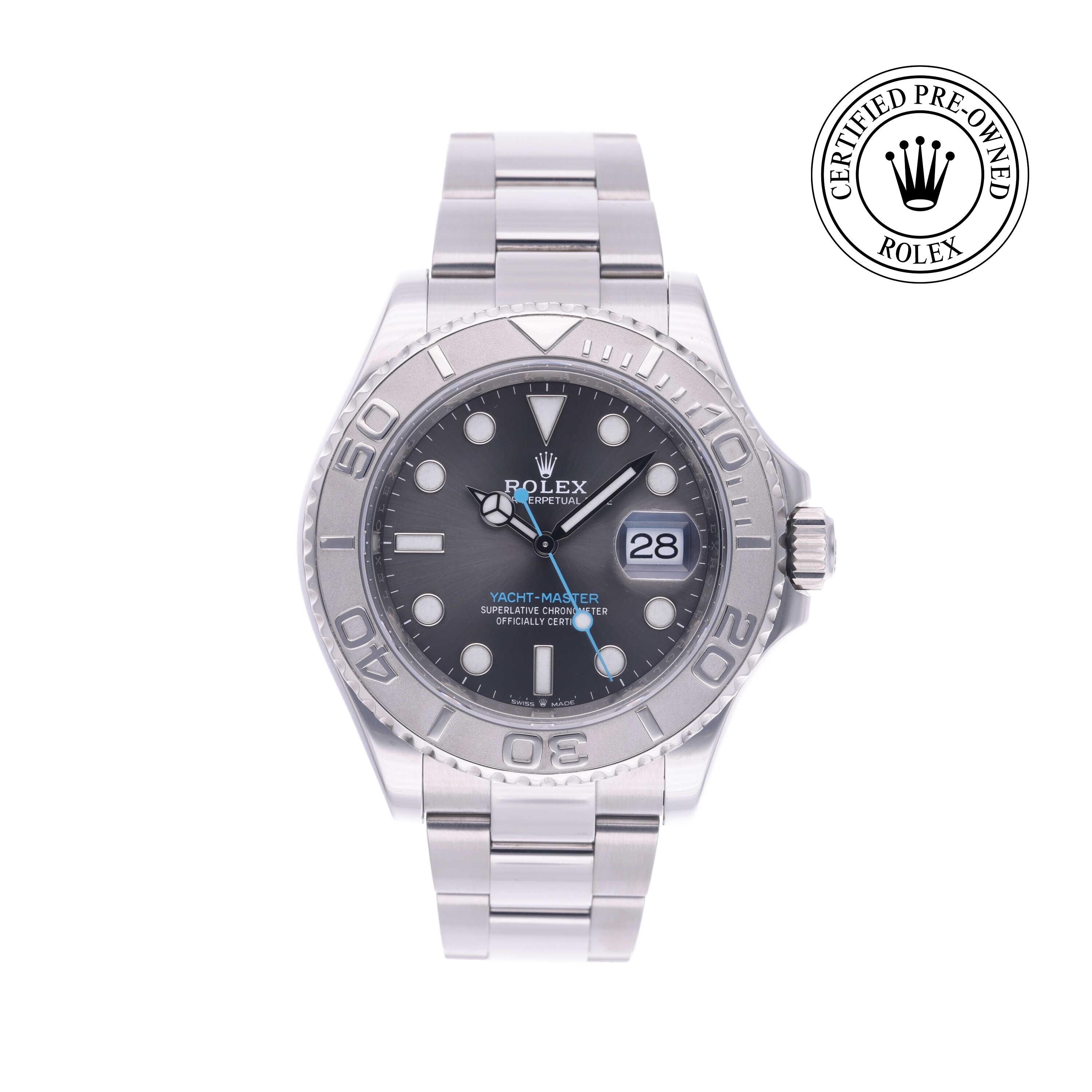 Rolex Certified Pre-owned Yacht-Master M126622-0001 front on white background