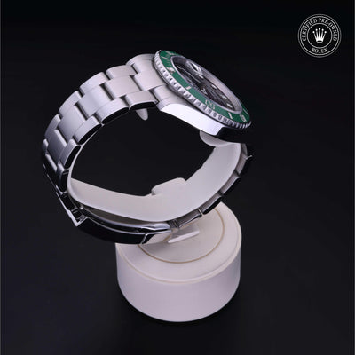 Rolex Certified Pre-owned Submariner M126610LV-0002 front on black background