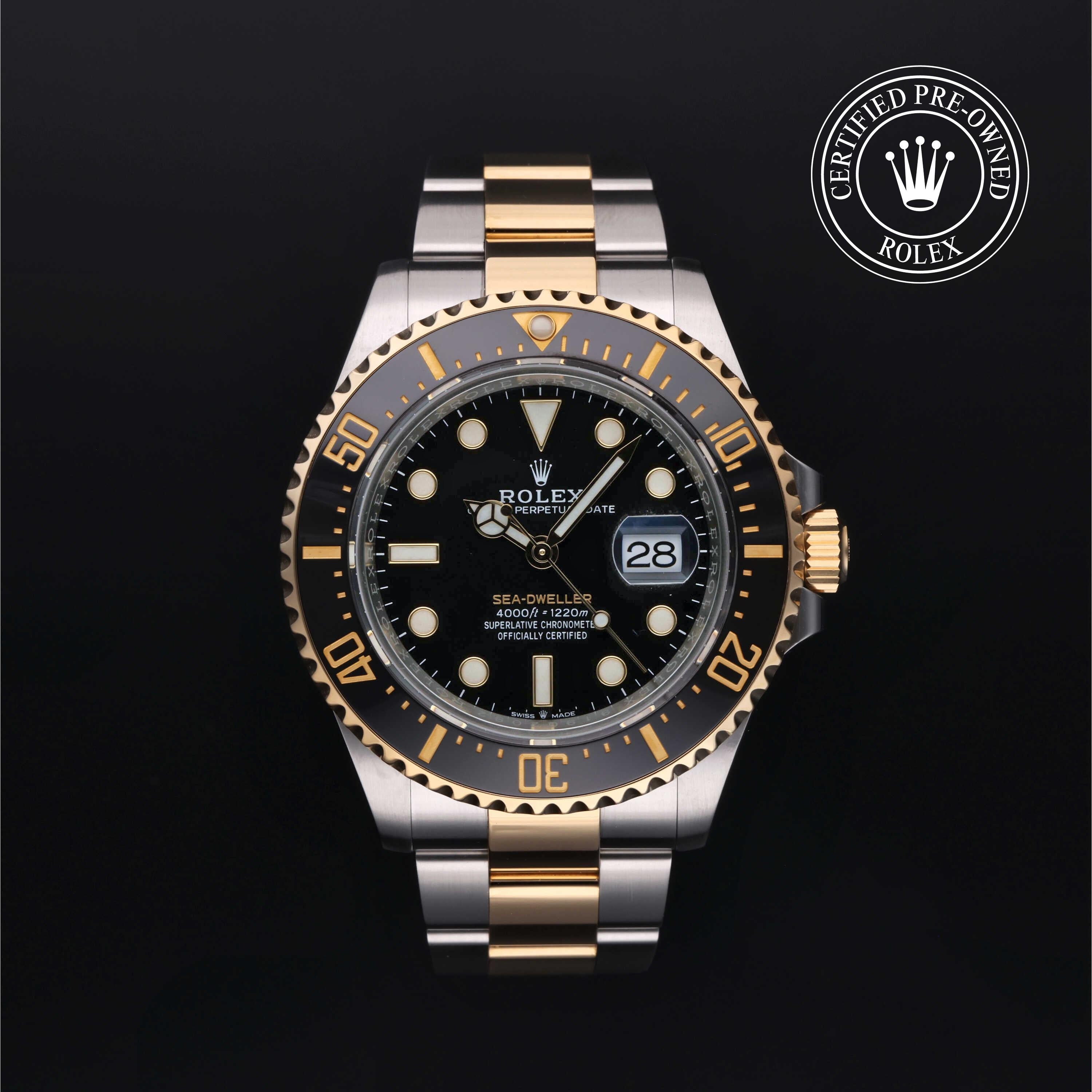 Rolex Certified Pre-owned Sea-Dweller M126603-0001 front on black background