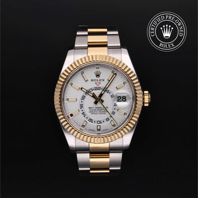 Rolex Certified Pre-owned Sky-Dweller M326933-0009 front on black background