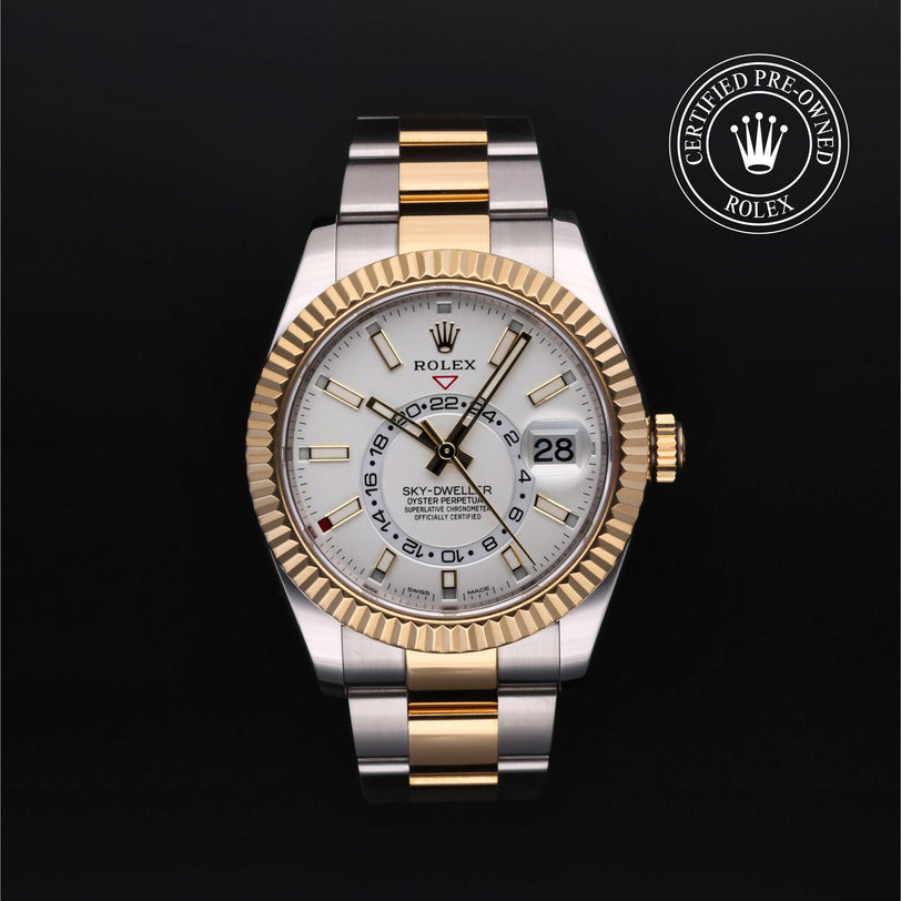 Rolex Certified Pre-owned Sky-Dweller M326933-0009 front on black background