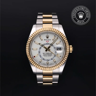 Rolex CPO Sky-Dweller M326933 front on white background
