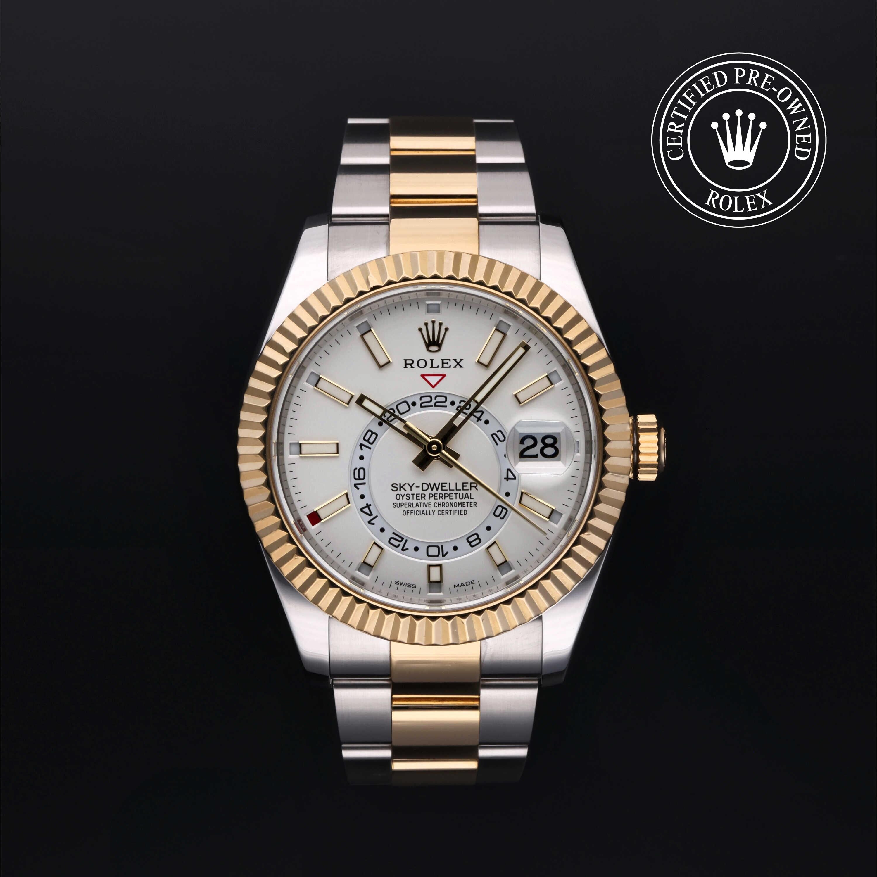 Rolex CPO Sky-Dweller M326933 front on white background