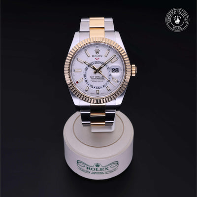 Rolex CPO Sky-Dweller M326933 front on white background