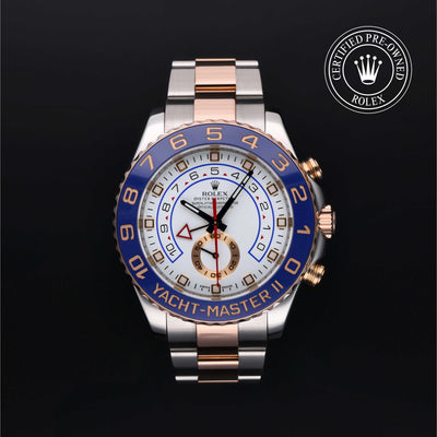 Rolex Certified Pre-owned Yacht-Master M116681-0001 front on black background