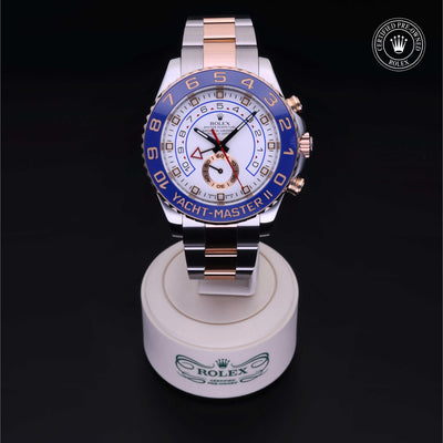 Rolex Certified Pre-owned Yacht-Master M116681-0001 front on black background