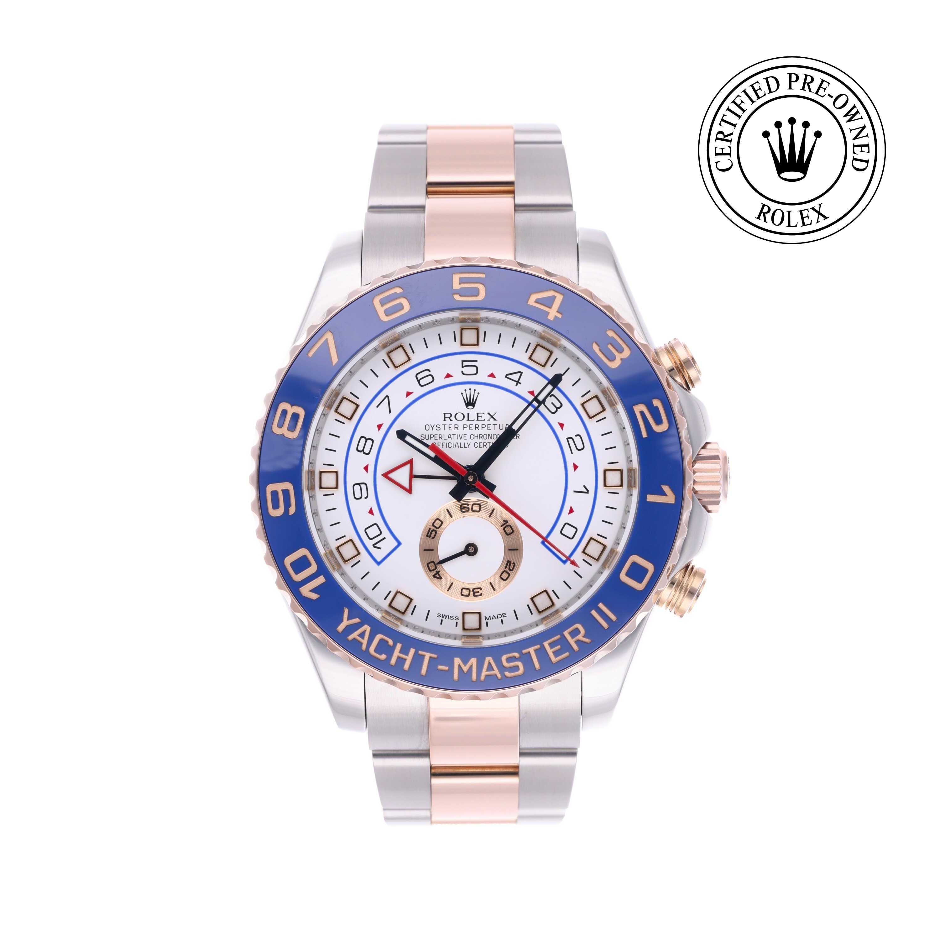 Rolex Certified Pre-owned Yacht-Master M116681-0001 front on white background