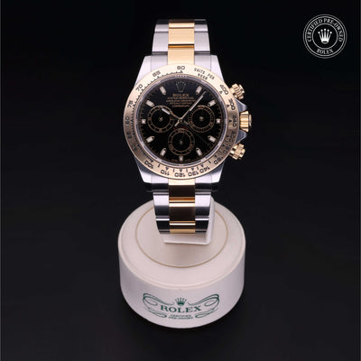 Rolex Certified Pre-owned Daytona M116503-0004 front on black background