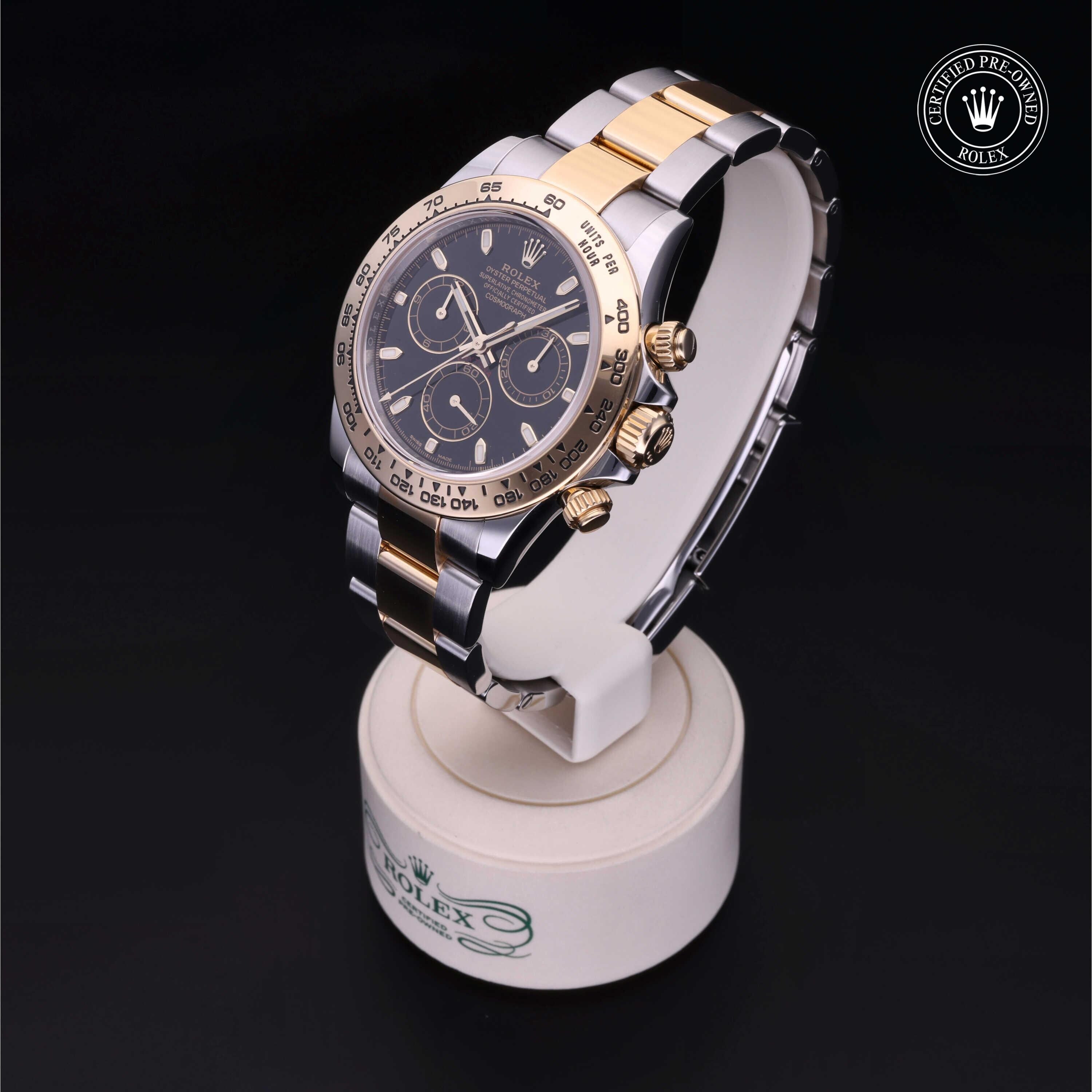 Rolex Certified Pre-owned Daytona M116503-0004 front on black background