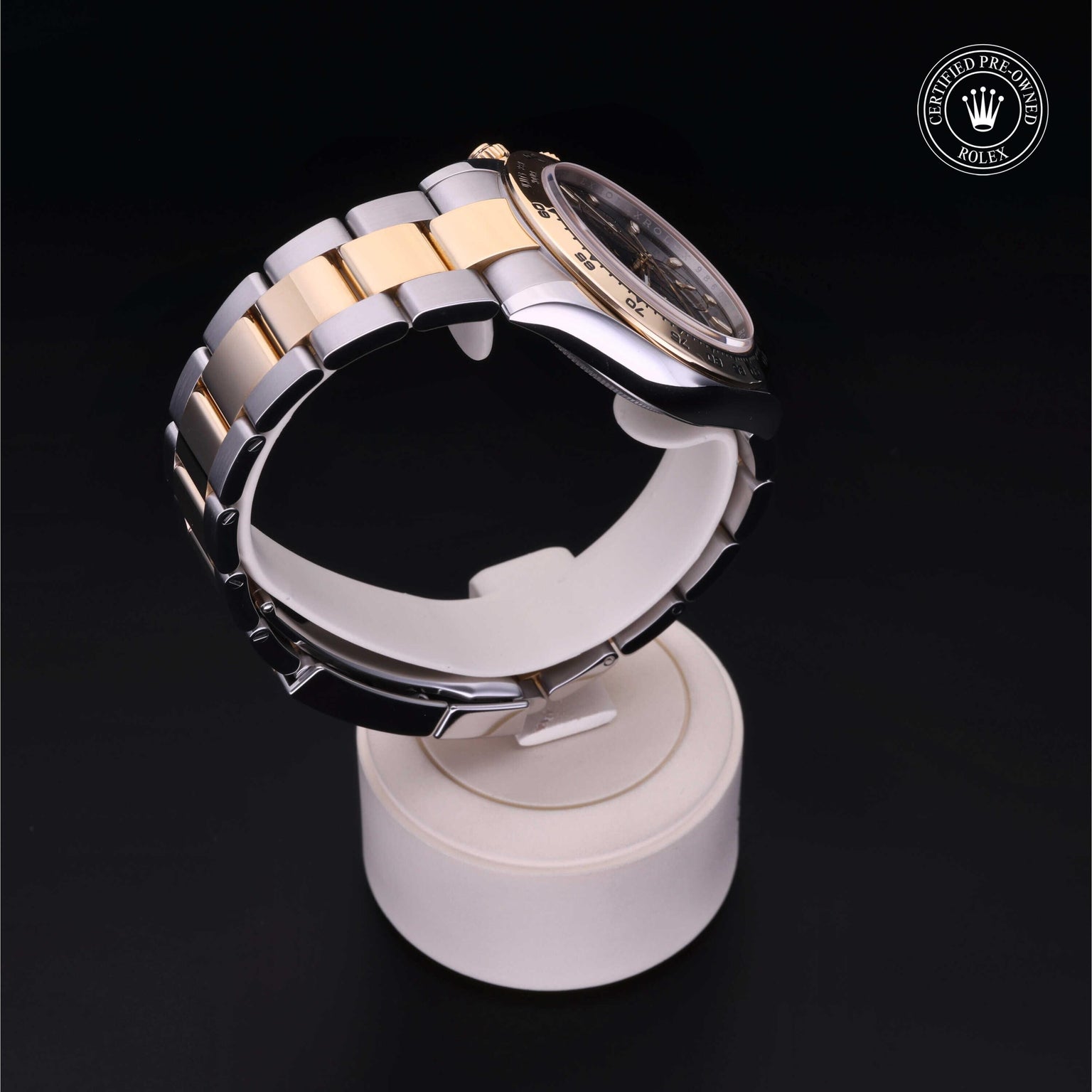 Rolex Certified Pre-owned Daytona M116503-0004 front on black background