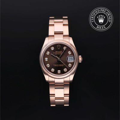 Rolex Certified Pre-owned Lady Datejust M278245-0015 front on black background