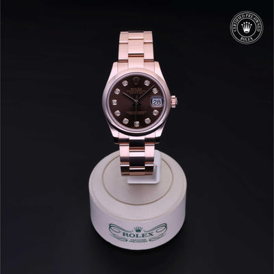 Rolex Certified Pre-owned Lady Datejust M278245-0015 front on black background