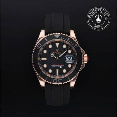 Rolex Certified Pre-owned Yacht-Master M126655-0001 front on black background