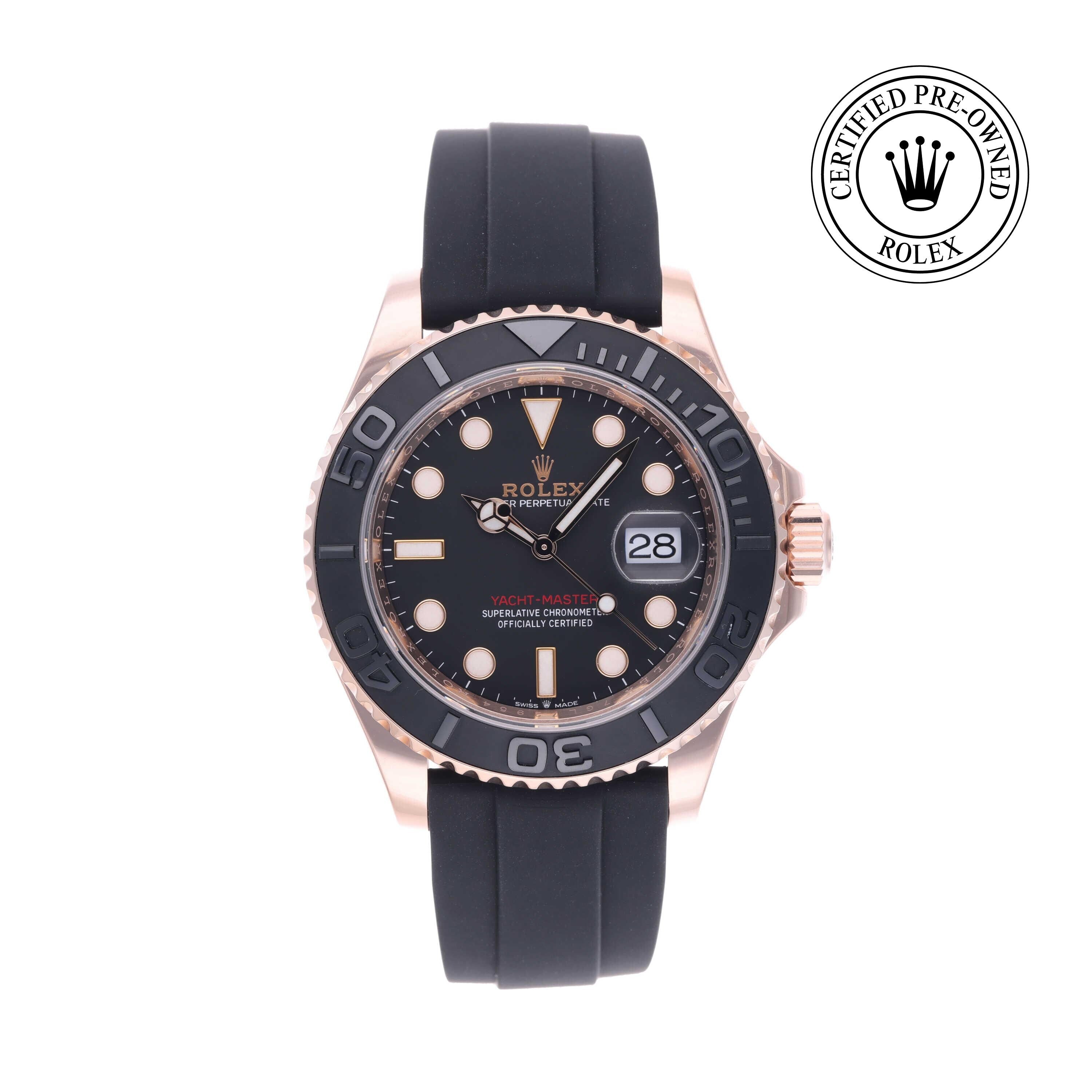 Rolex Certified Pre-owned Yacht-Master M126655-0001 front on white background