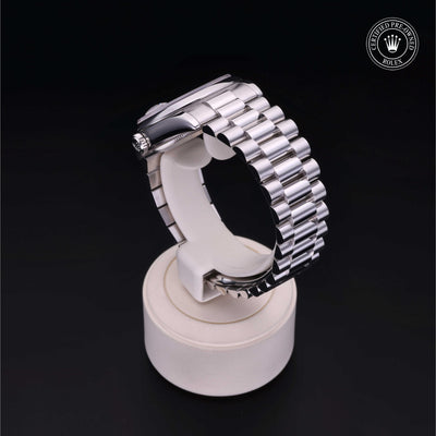 Rolex Certified Pre-owned Day-date M118206-0095 front on black background