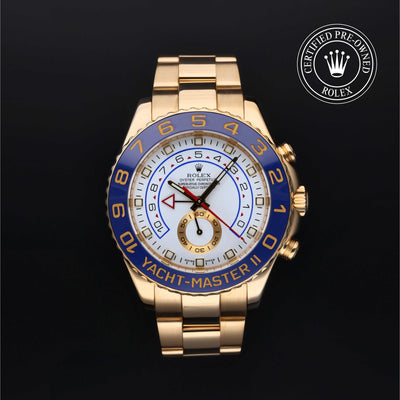Rolex Certified Pre-owned Yacht-Master M116688-0001 front on black background