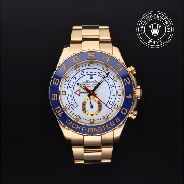Rolex Certified Pre-owned Yacht-Master M116688-0001 front on black background