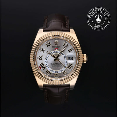 Rolex Certified Pre-owned Sky-Dweller M326138-0003 front on black background