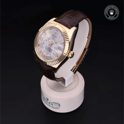 Rolex Certified Pre-owned Sky-Dweller M326138-0003 front on black background