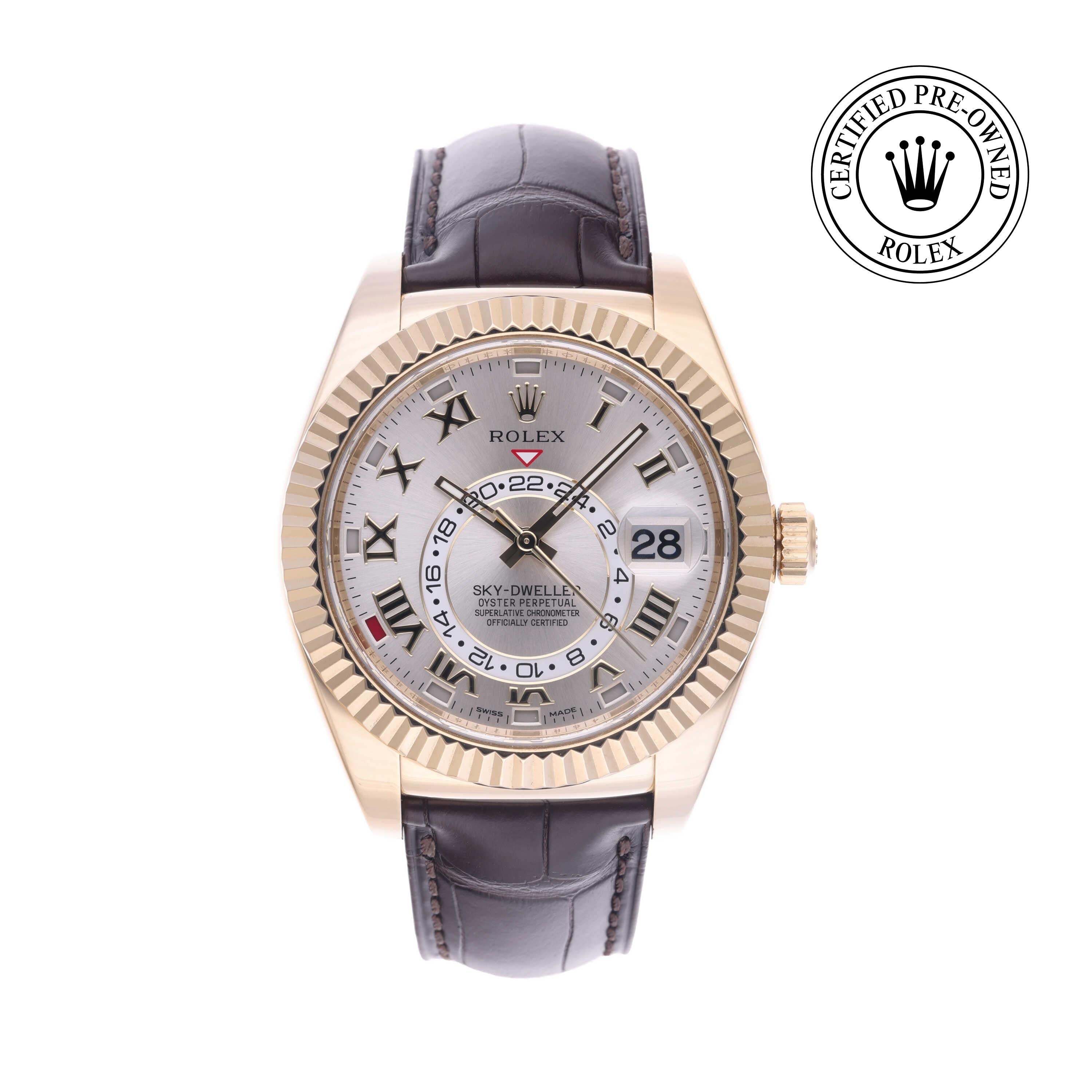 Rolex Certified Pre-owned Sky-Dweller M326138-0003 front on white background