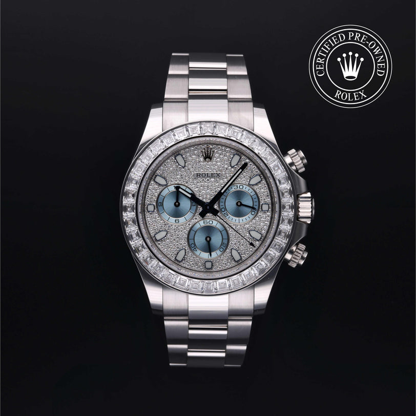 Rolex Certified Pre-owned Daytona M116576TBR-0004 front on black background
