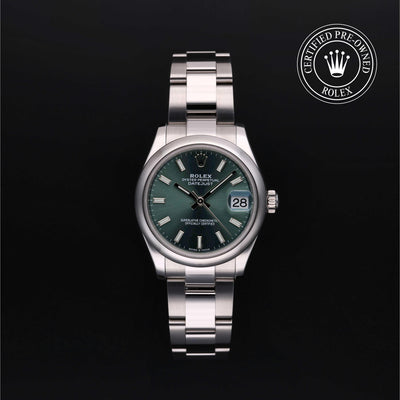 Rolex Certified Pre-owned Lady Datejust M278240-0011 front on black background