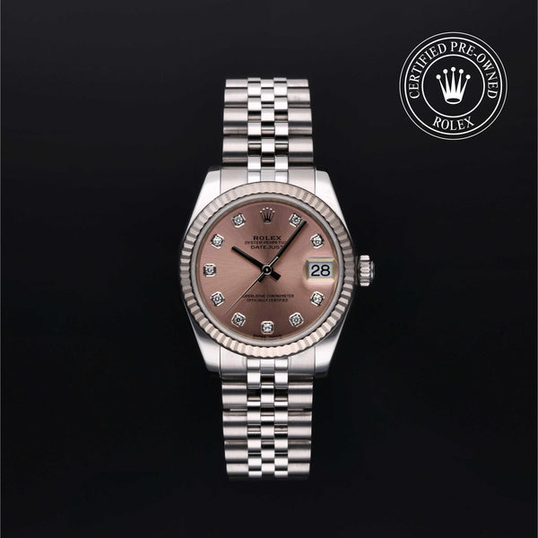 Rolex Certified Pre-owned Lady Datejust M178274-0022 front on black background