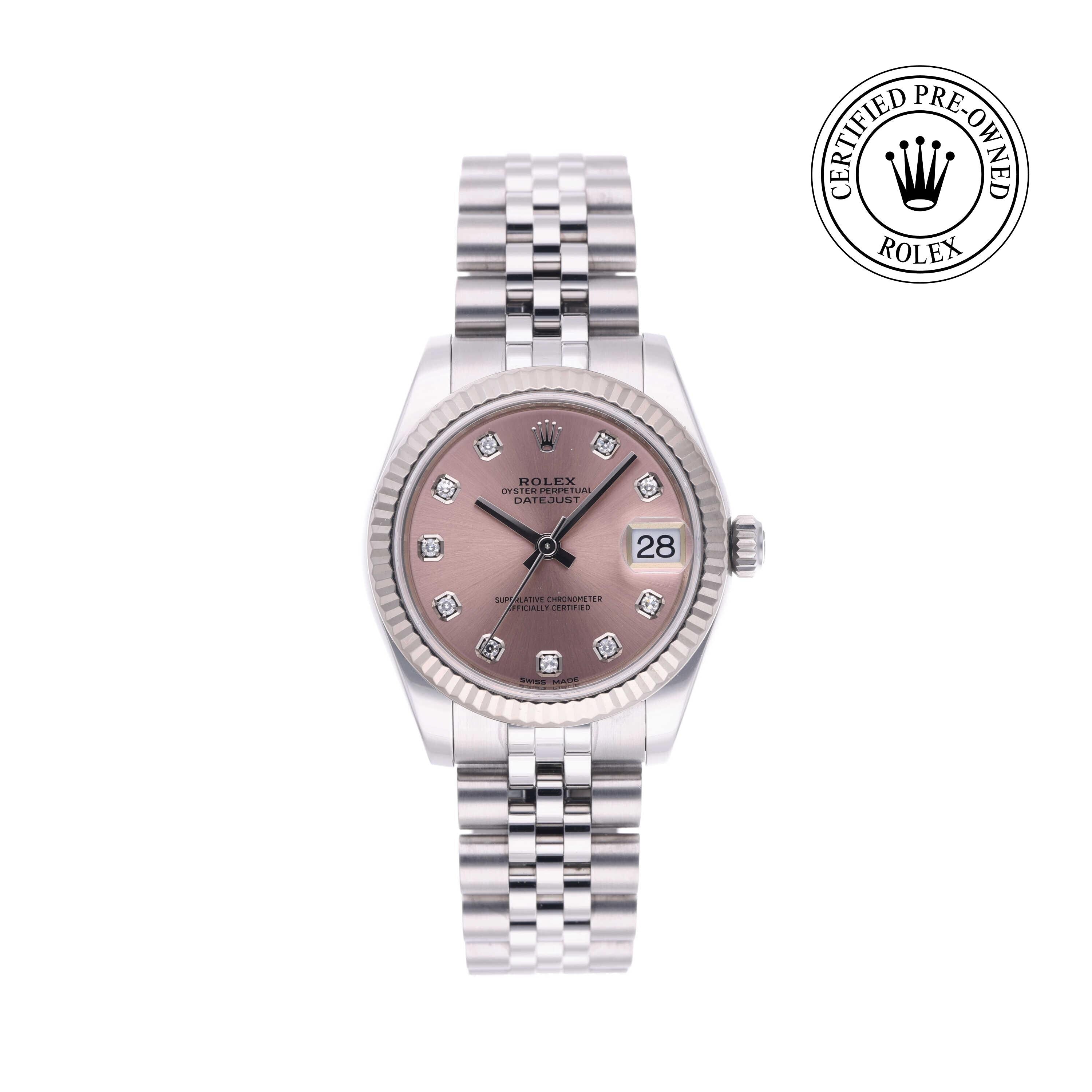 Rolex Certified Pre-owned Lady Datejust M178274-0022 front on white background