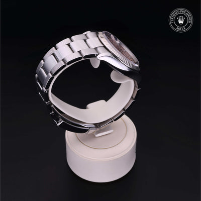 Rolex Certified Pre-owned Datejust M126234-0023 front on black background
