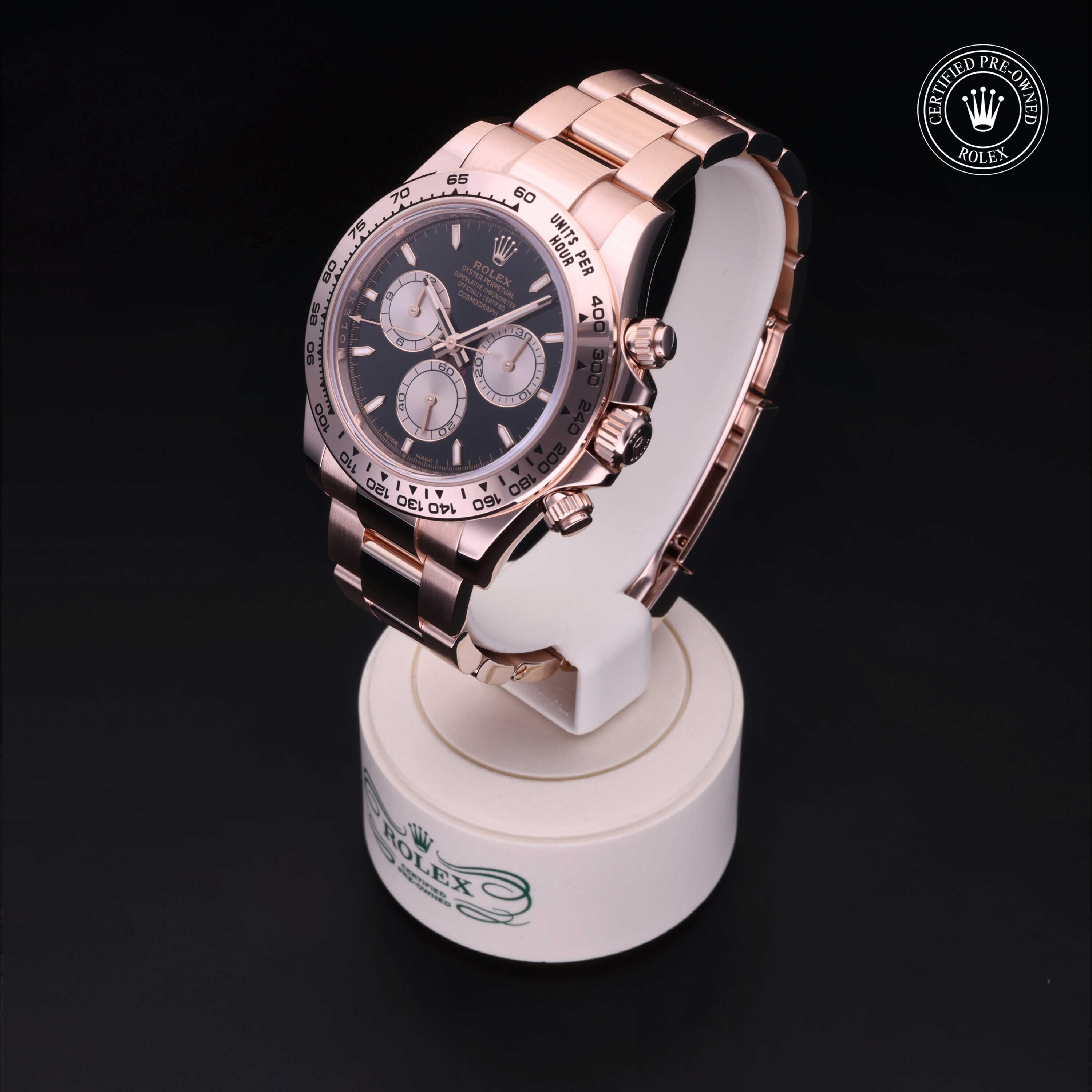 Rolex Certified Pre-owned Daytona M126505-0001 front on black background