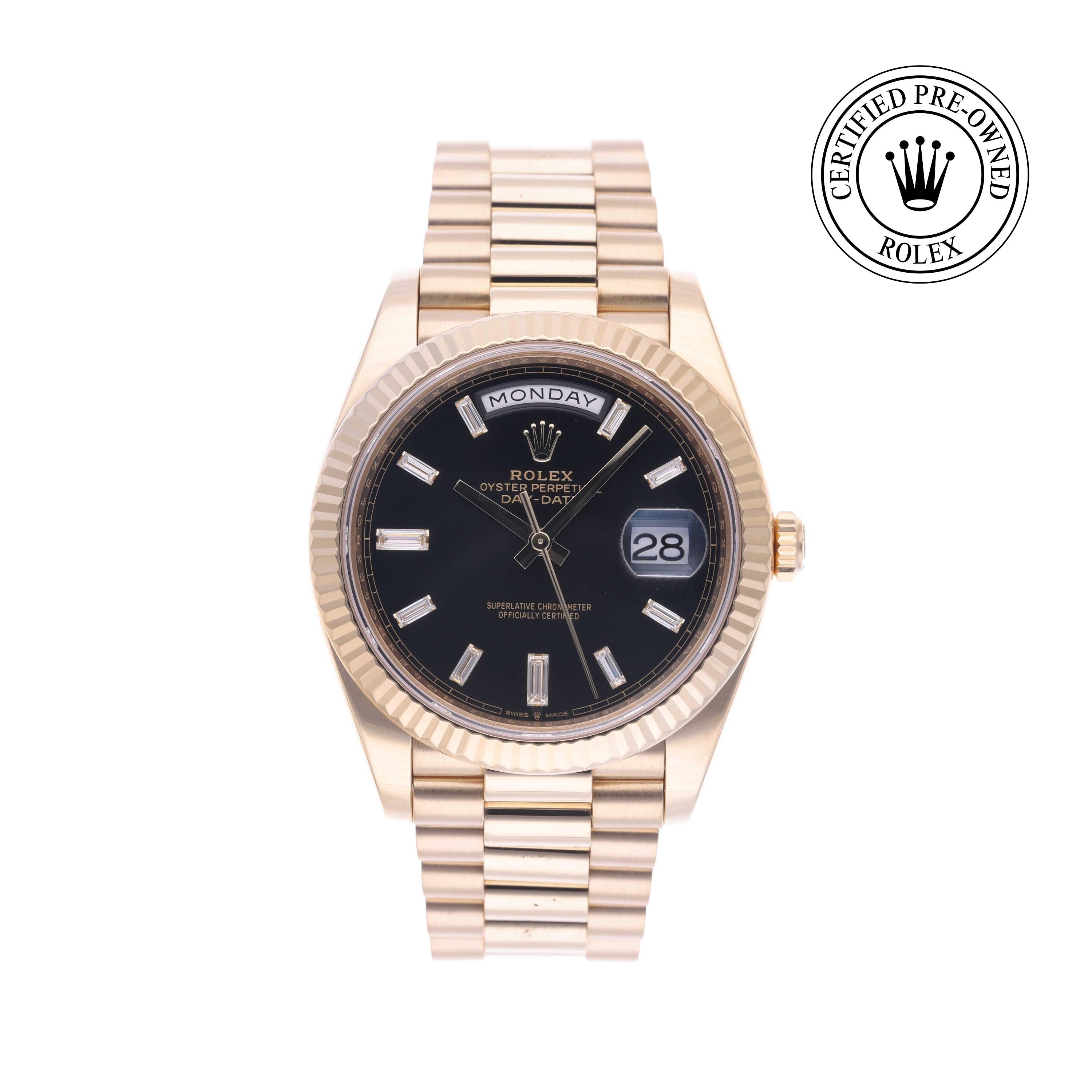Rolex Certified Pre-owned Day-date M228238-0004 front on white background