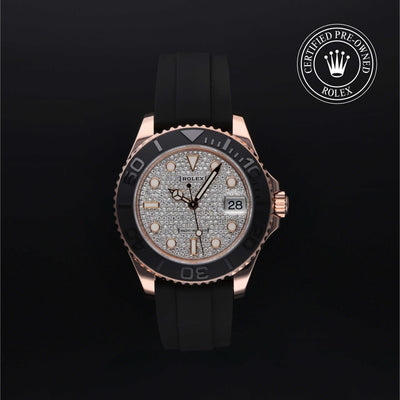 Rolex Certified Pre-owned Yacht-Master M268655-0008 front on black background