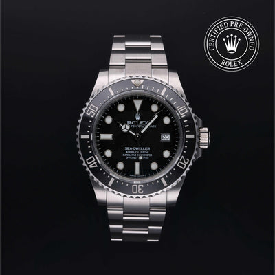 Rolex Certified Pre-owned Sea-Dweller M116600-0003 front on black background