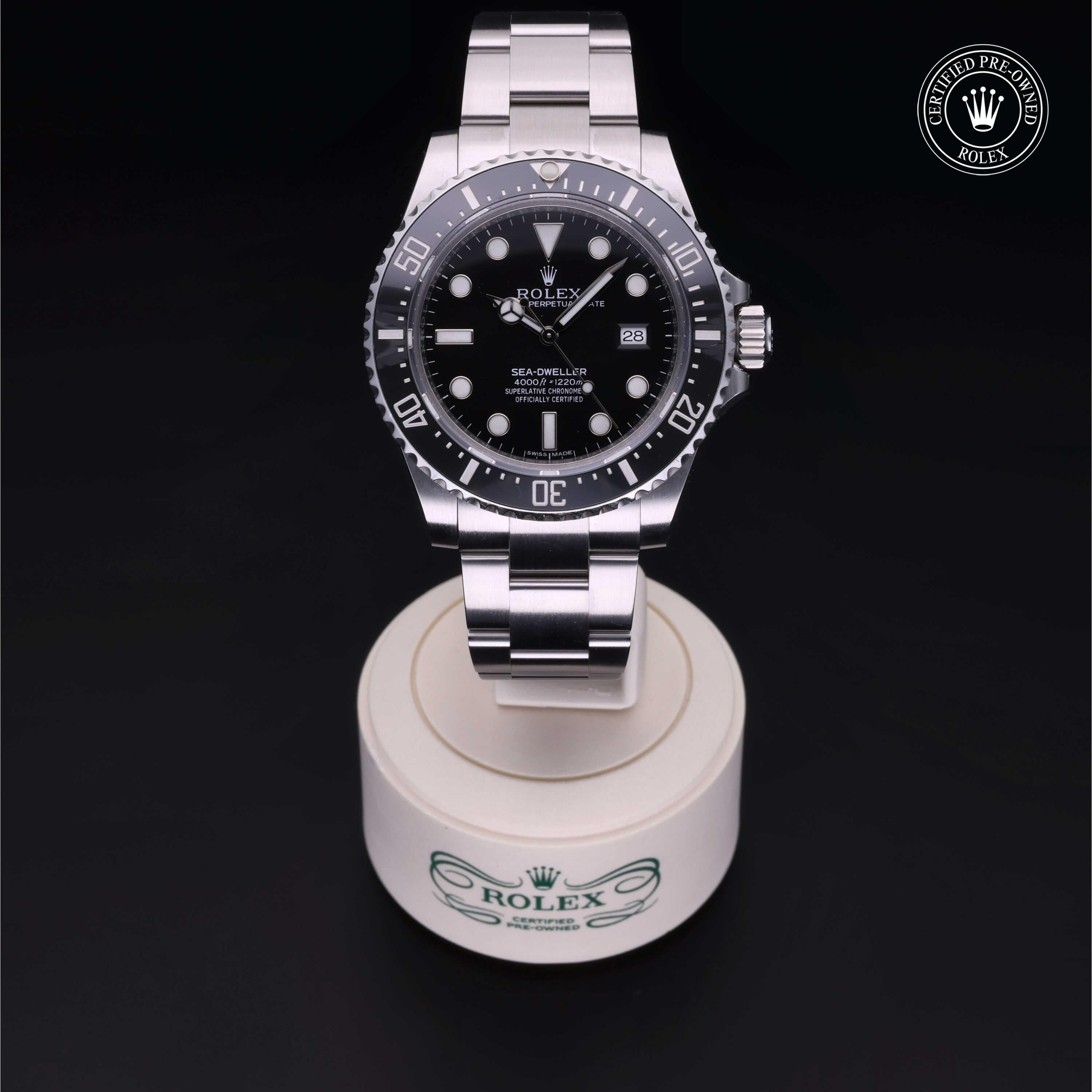 Rolex Certified Pre-owned Sea-Dweller M116600-0003 front on black background